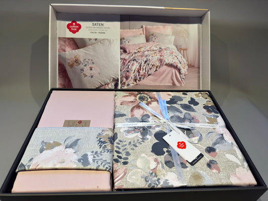 Bettwäsche Set für 2 Person Saten Dalya-Pudra