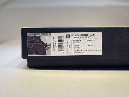 Bettwäsche Set für 2 Person Elegant Sprite Saten Antrasit