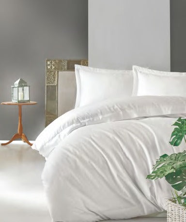 Bettwäsche Set für 2 Person Elegant Saten Beyaz
