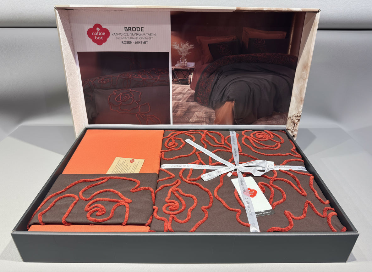 Bettwäsche Set für 2 Person Brode Rosen-Kiremit