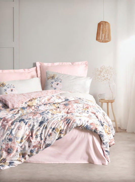 Bettwäsche Set für 2 Person Saten Dalya-Pudra