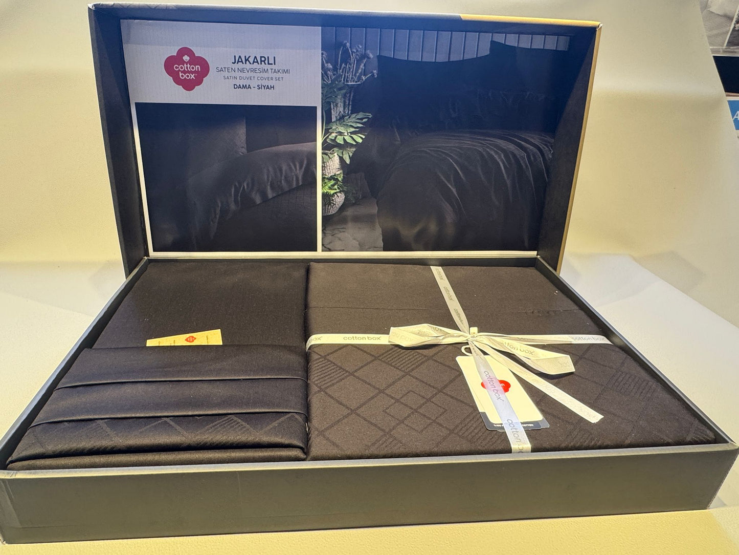 Bettwäsche Set für 2 Person Jakarli Saten Dama-Siyah