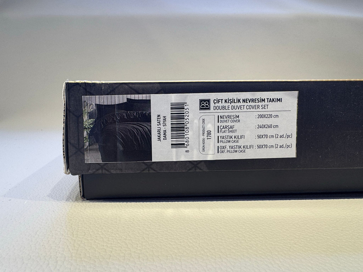 Bettwäsche Set für 2 Person Jakarli Saten Dama-Siyah