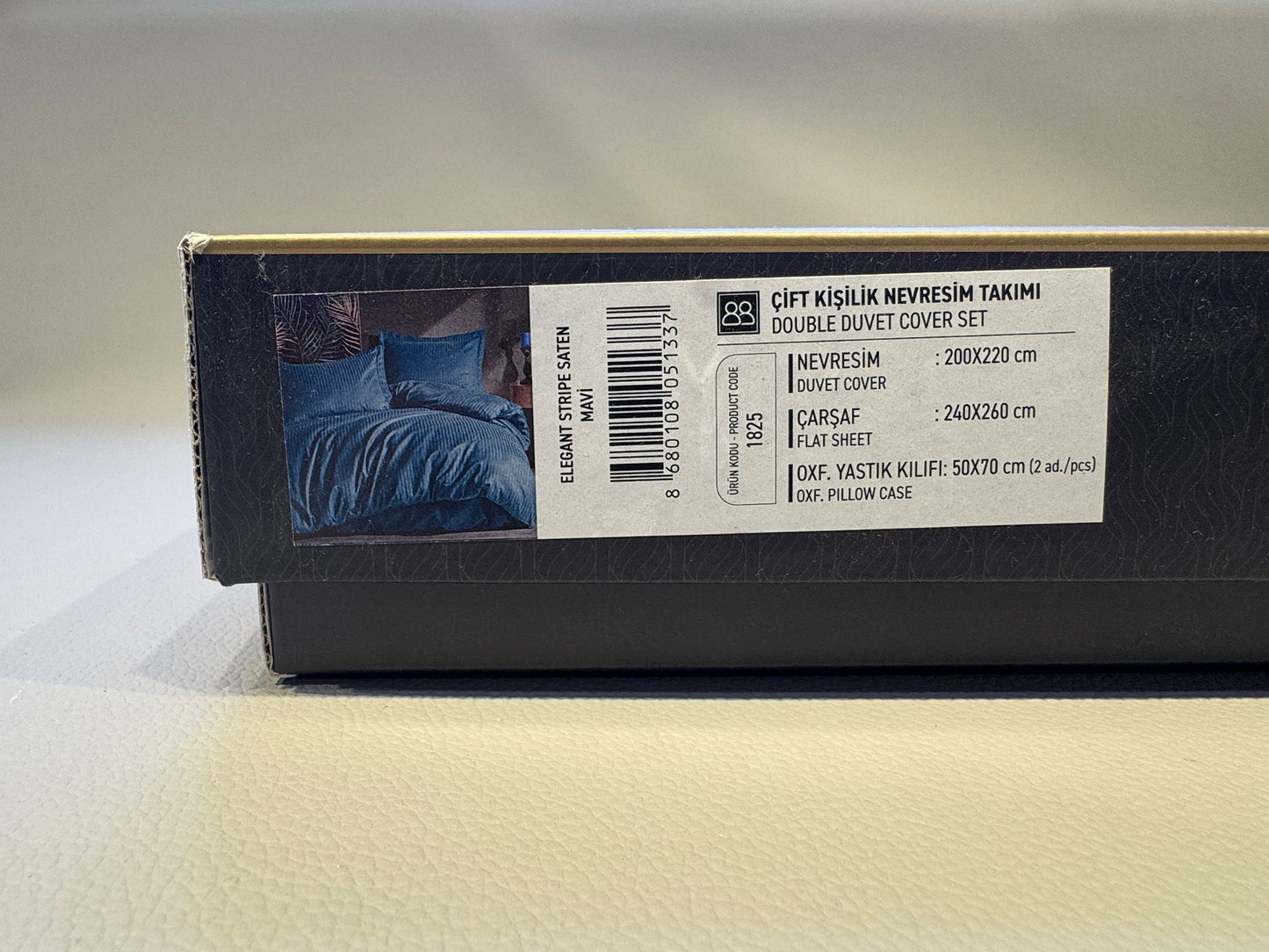 Bettwäsche Set für 2 PersonElegant Stripe Saten Mavi