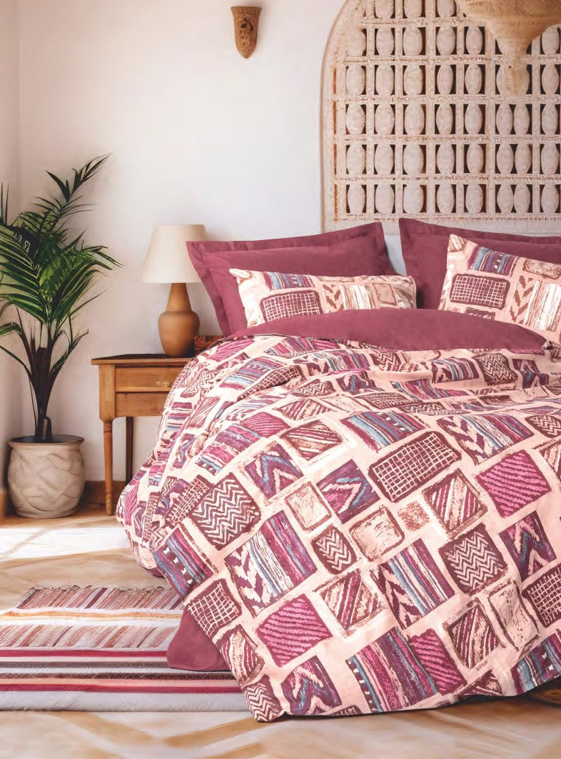 Bettwäsche-Sets für 2 Person Ethnic Estilo-Bordo