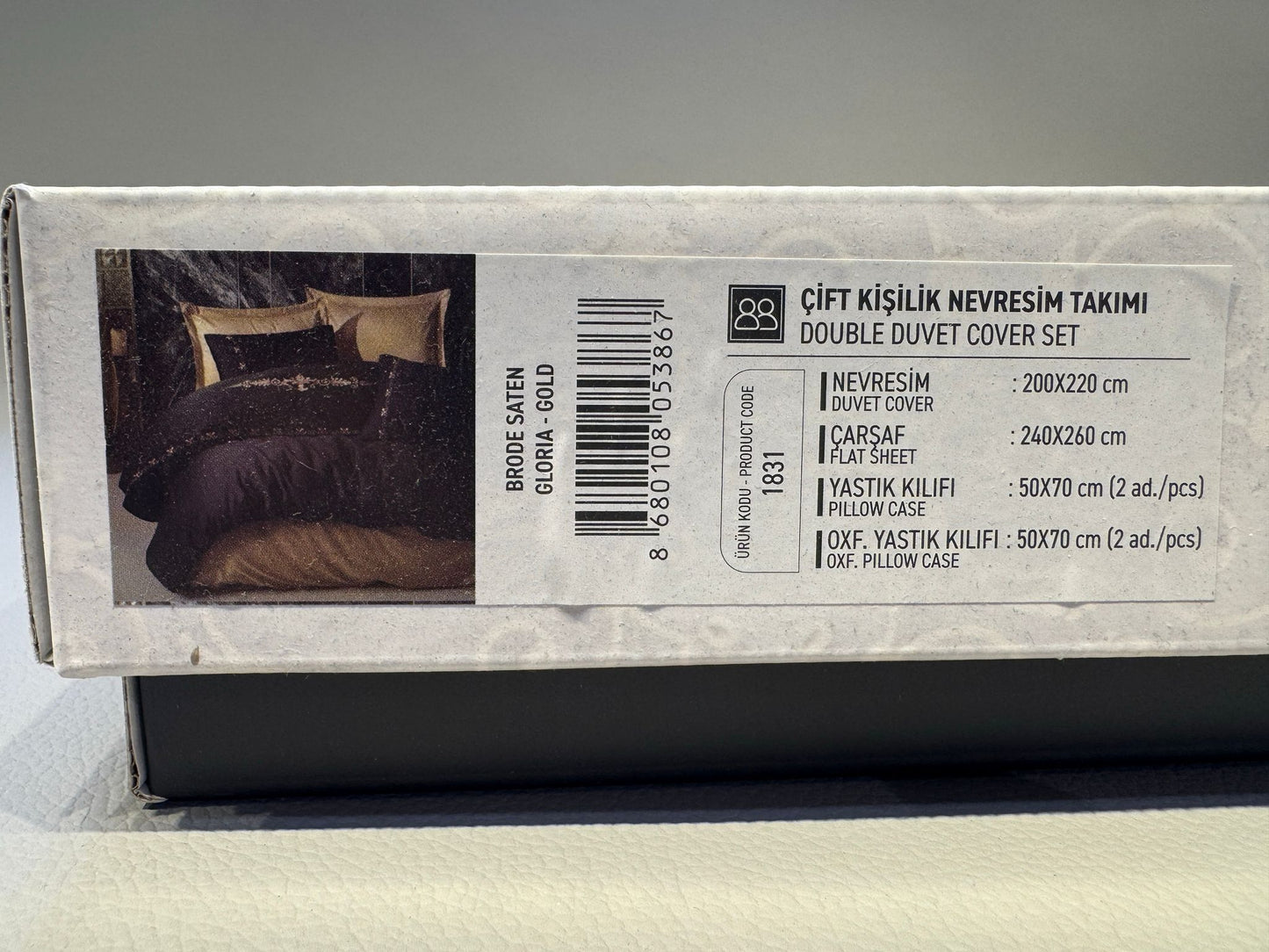 Bettwäsche Set für 2 Person Brode Saten Gloria-Gold