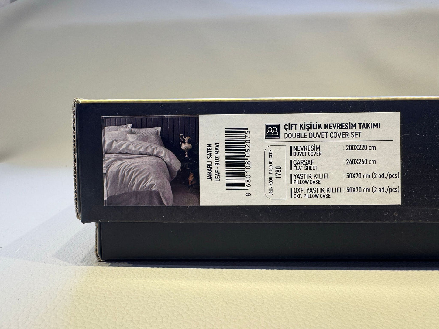 Bettwäsche Set für 2 Person Jakarli Saten Leaf Buz-Mavi