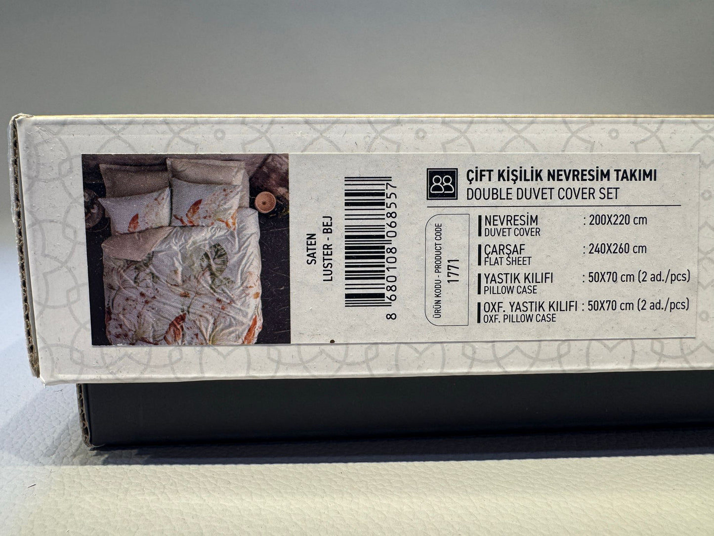 Bettwäsche Set für 2 Person Saten Luster-Bej