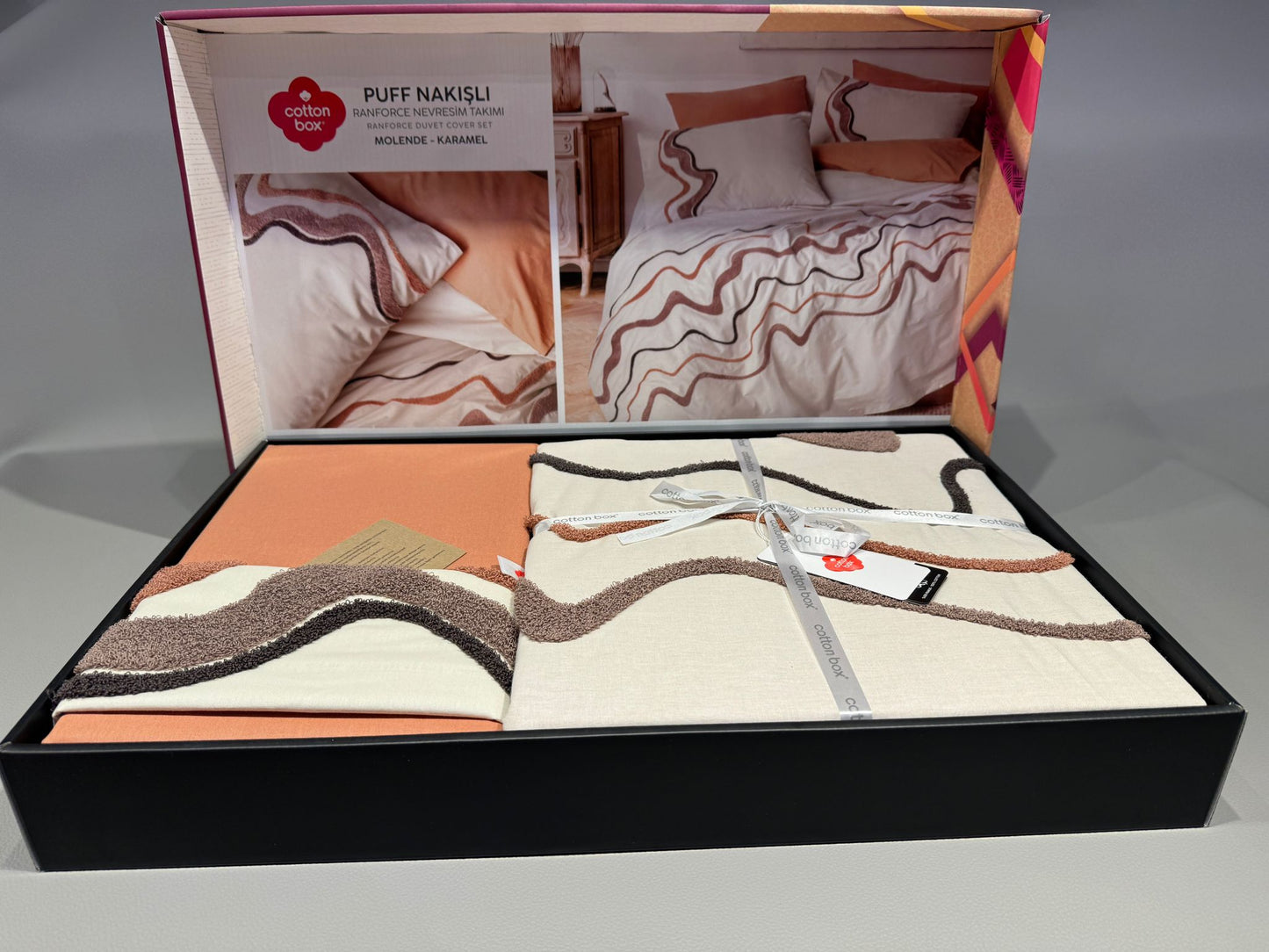 Bettwäsche Set für 2 Person Puff Nakisli Molende-Karamel