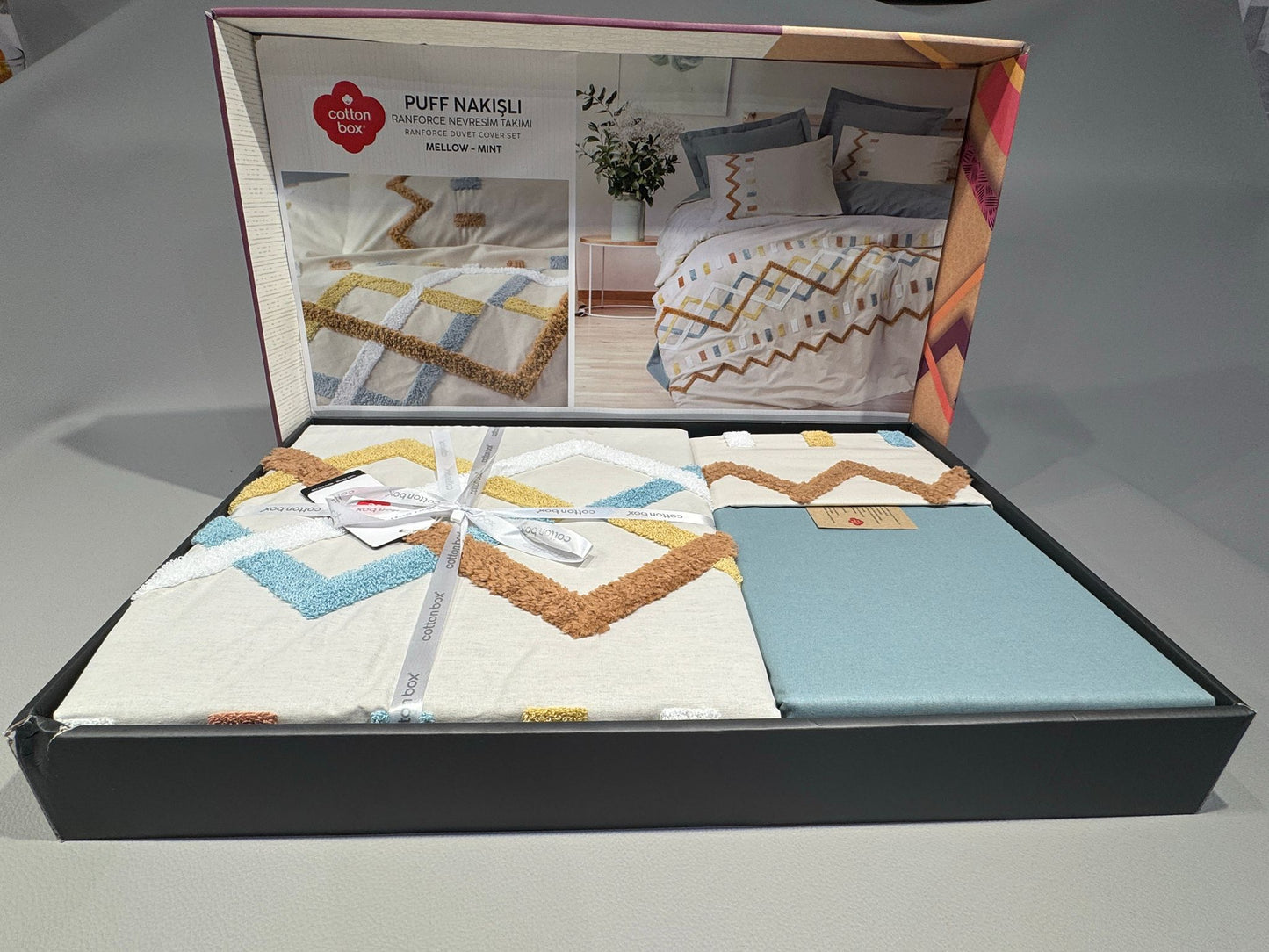 Bettwäsche Set für 2 Person Puff Nakisli Mellow-Mint