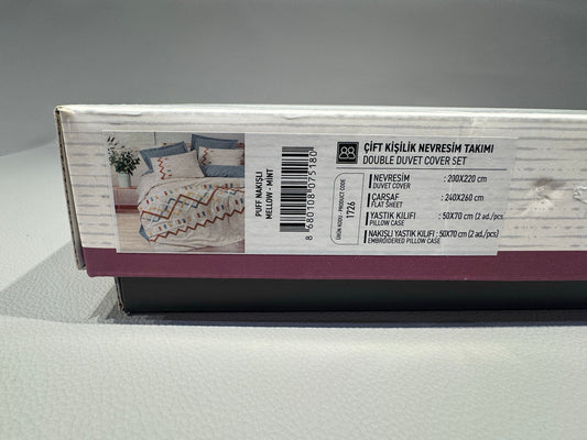 Bettwäsche Set für 2 Person Puff Nakisli Mellow-Mint