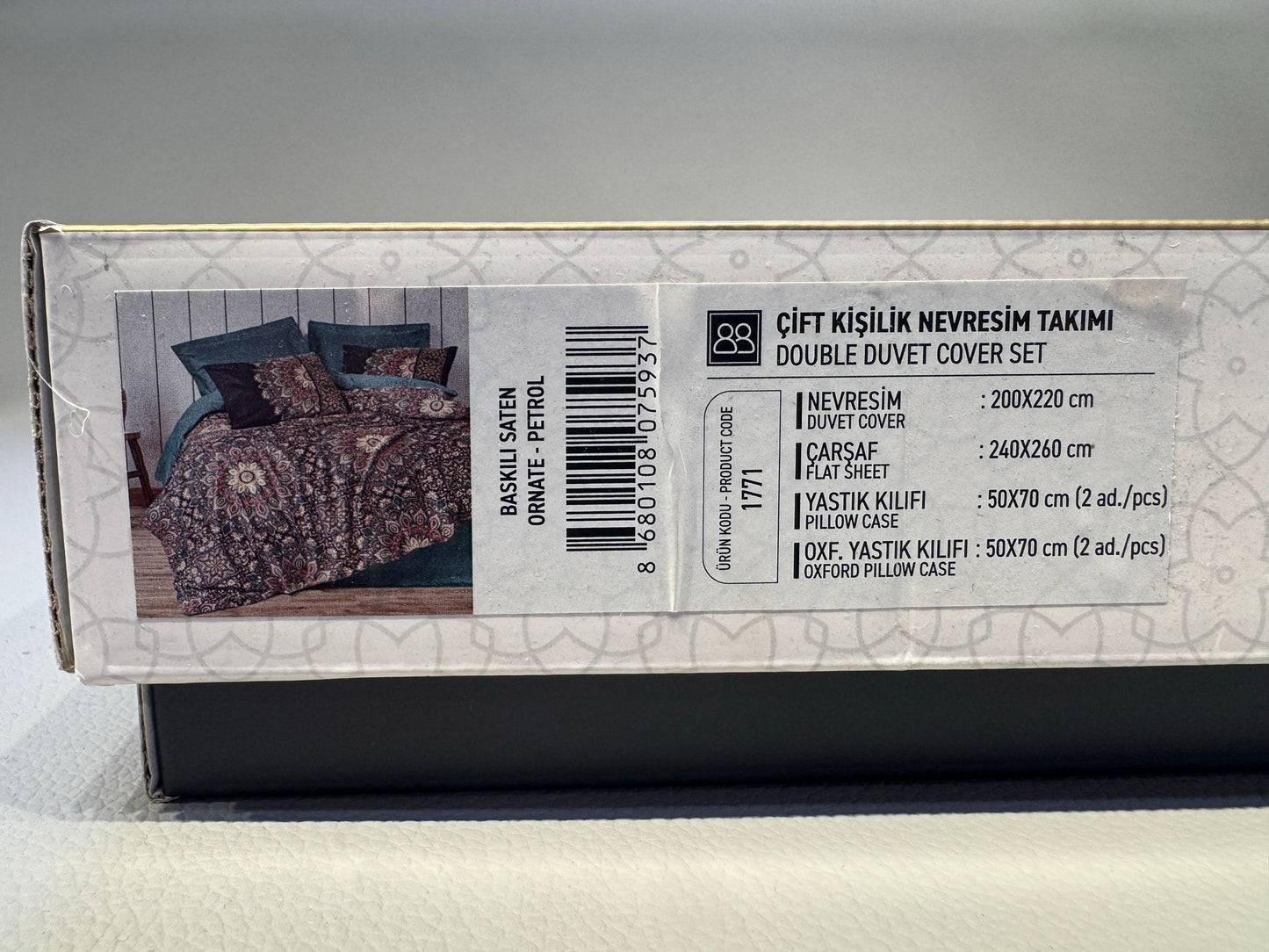 Bettwäsche Set für 2 Person Baskili Saten Ornate-Petrol