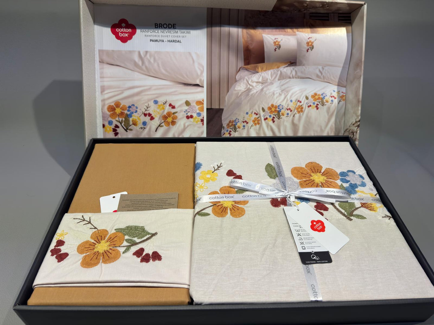 Bettwäsche Set für 2 Person Puff Nakisli Pamuya-Hardal