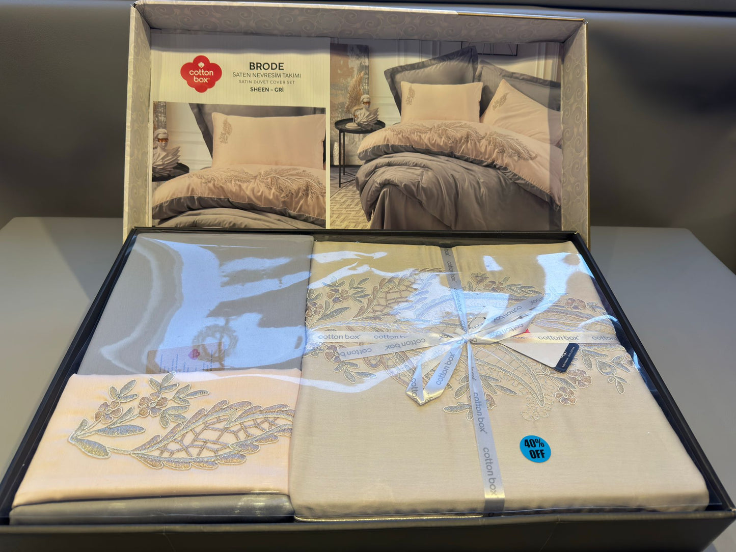 Bettwäsche Set für 2 Person Brode Sheen-Gri