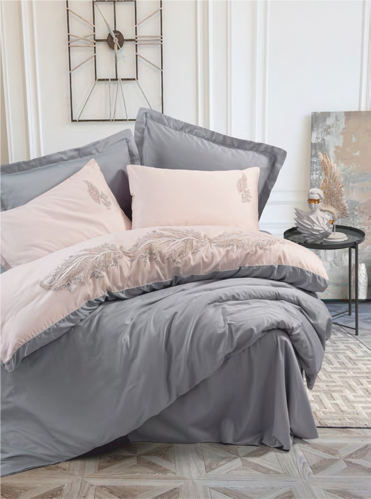 Bettwäsche Set für 2 Person Brode Sheen-Gri
